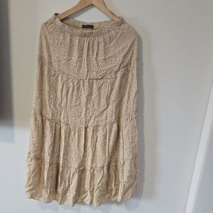 Brandy Melville Cream Floral Skirt